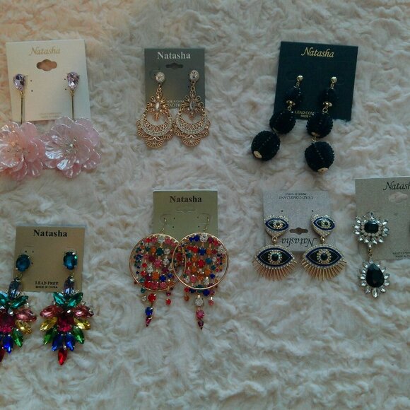 Noir Earrings With Rhinestones Mixed Lot (315) - Picture 9 of 10